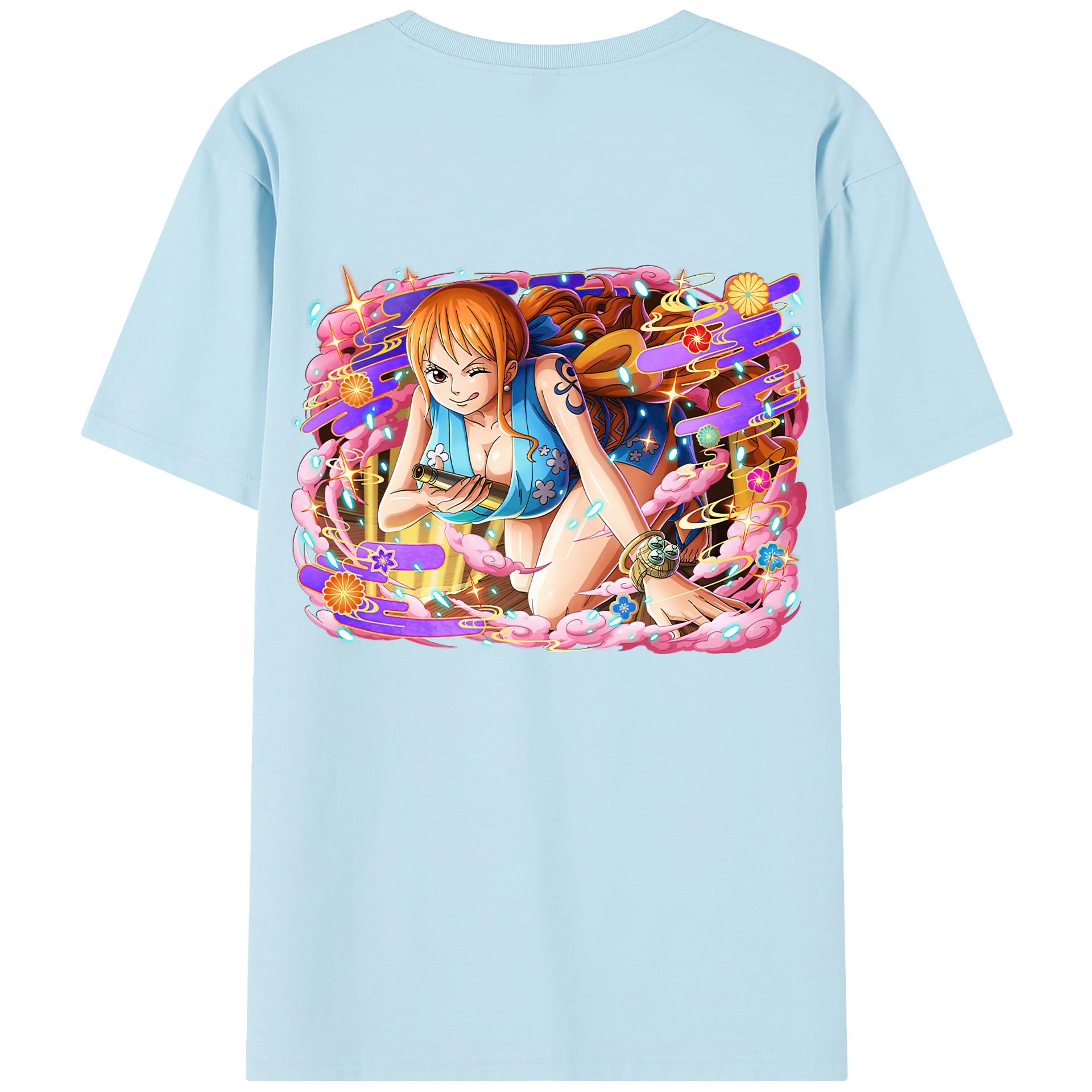 ワンピース ナミ ONE PIECE Nami 綿100％半袖Tシャツ（背面プリント）